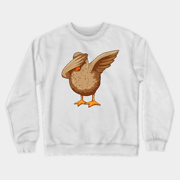 Duck at Hip Hop Dance Dab Crewneck Sweatshirt by Markus Schnabel